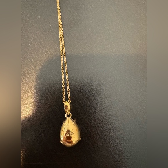 Swarovski Gold Necklace with Teardrop Rose Pendant - Picture 5 of 5